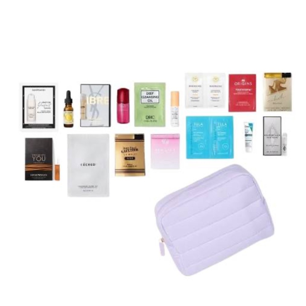 Feb 2026 Ulta Beauty Gift Bundle -16 Pc Sample Set + Quilted Cosmetic Bag